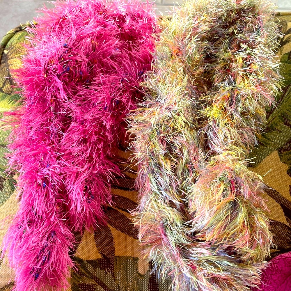 Set of two fuzzy scarves